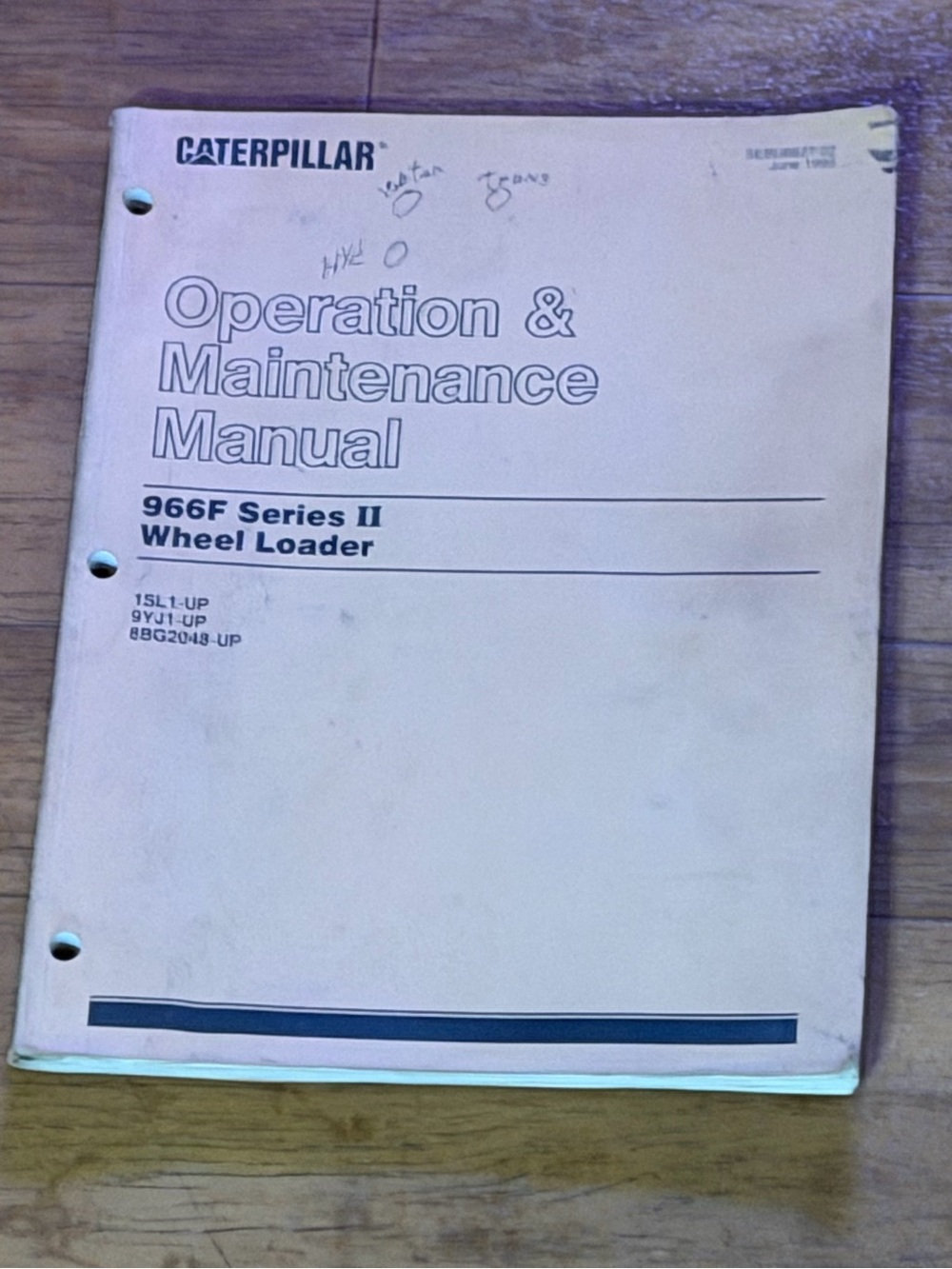 CAT Caterpillar Operation & Maintenance Manual 966F Series II Wheel Loader